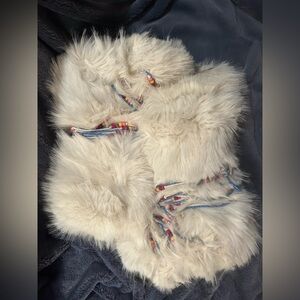 Free People Apres All Day Beaded Boots Ivory Multi Women's 9